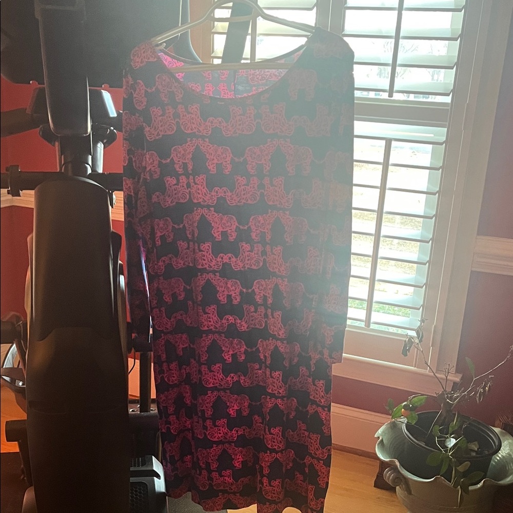 Lilly Pulitzer Black and Pink Long Sleeve Dress